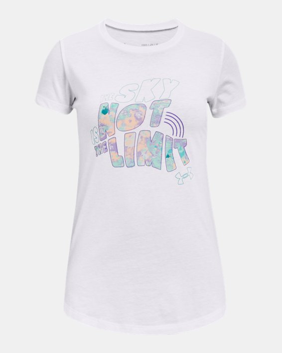 Girls' UA Sky Is Not The Limit Short Sleeve in White image number 0